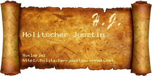 Holitscher Jusztin névjegykártya